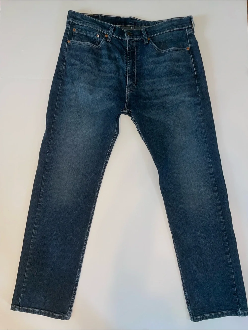 Levi's 505 Regular Fit Straight Leg Jeans Dark Wash Denim Men's Size 36x32